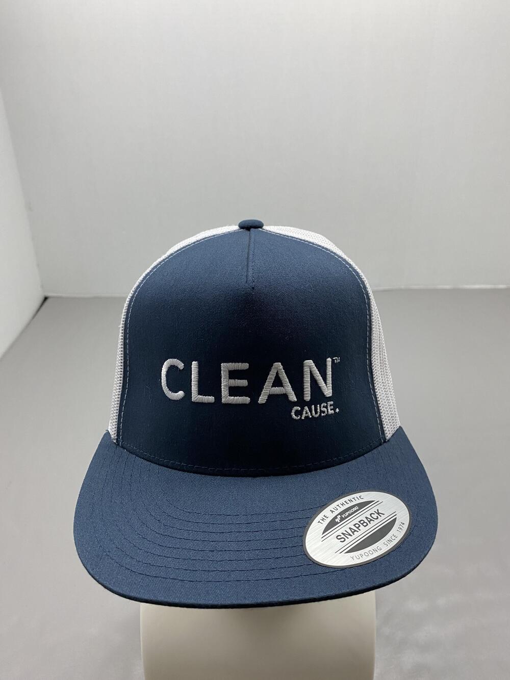 Yupoong Hat Cap Trucker Snap Back One Size Blue CLEAN CAUSE Mens Adjustable